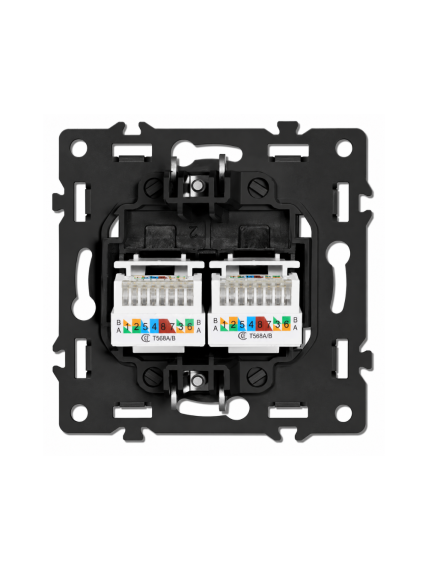 Dvigubas interneto lizdas CAT 6 Feelspot FSIN2CAT6W, baltas 1 Dvigubas interneto lizdas CAT 6 Feelspot FSIN2CAT6W, baltas 1