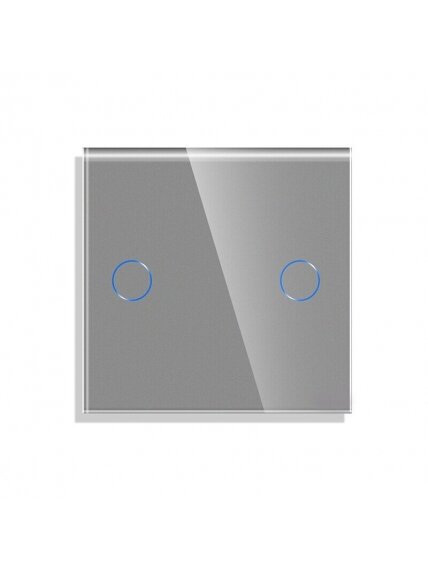 Dvipolis sensorinis jungiklio dangtelis Feelspot, pilkas, 47x47mm Dvipolis sensorinis jungiklio dangtelis Feelspot, pilkas, 47x47mm