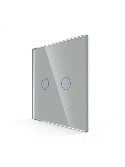 Dvipolis sensorinis jungiklio dangtelis Feelspot, pilkas, 86x86mm 1 Dvipolis sensorinis jungiklio dangtelis Feelspot, pilkas, 86x86mm 1
