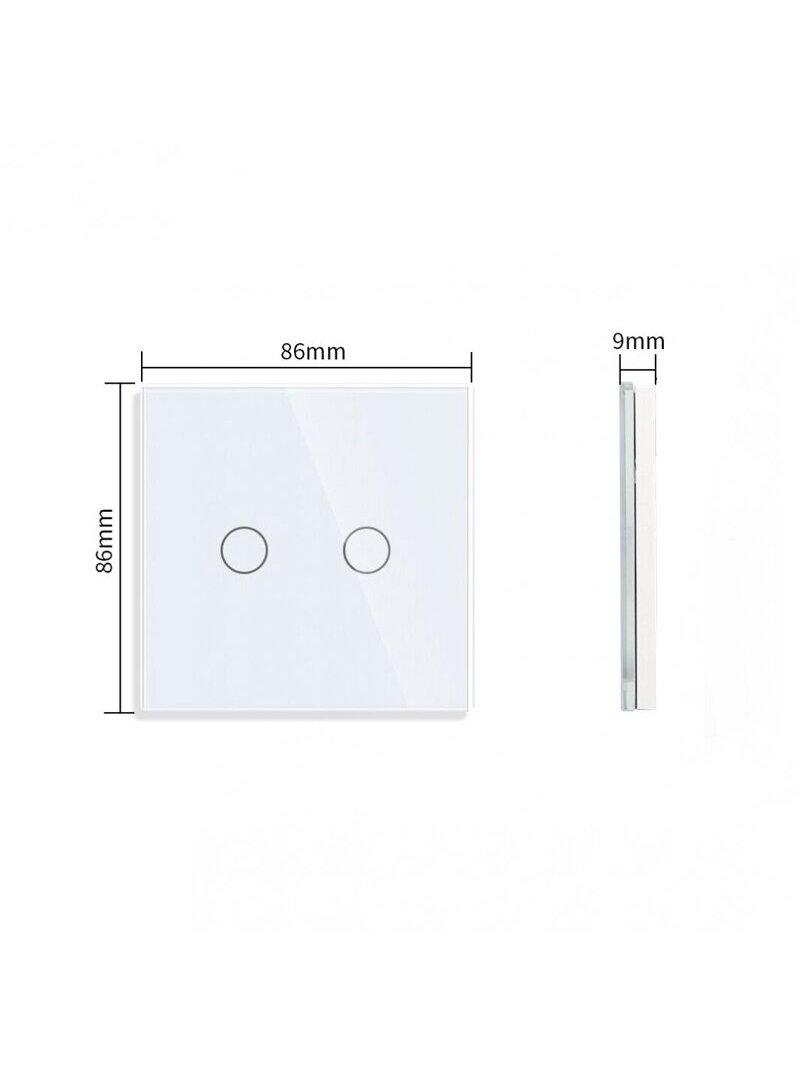 Dvipolis sensorinis jungiklio dangtelis Feelspot, baltas, 86x86mm 4