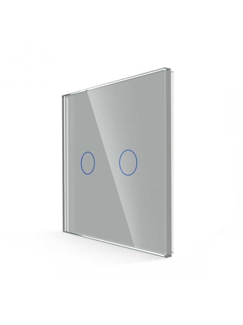 Dvipolis sensorinis jungiklio dangtelis Feelspot, pilkas, 86x86mm 1 Dvipolis sensorinis jungiklio dangtelis Feelspot, pilkas, 86x86mm 1