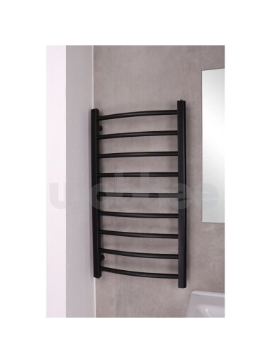 Elektrinis rankšluosčių džiovintuvas WOBBEE BRYMBO Black 50x90 cm, dešininis, paslėptas montavimas