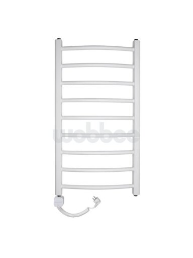 Elektrinis rankšluosčių džiovintuvas WOBBEE BRYMBO WHITE 50x90 cm, kairinis, su laidu ir kištuku