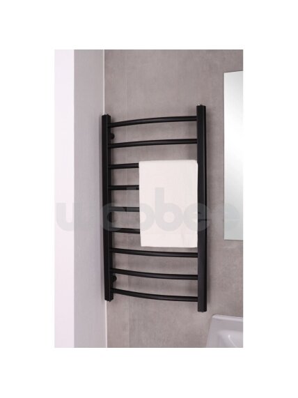 Elektrinis rankšluosčių džiovintuvas WOBBEE BRYMBO Black 50x90 cm, kairinis, paslėptas montavimas 1