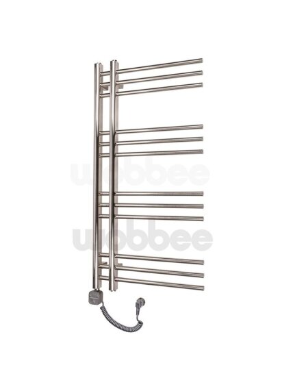 Elektrinis rankšluosčių džiovintuvas WOBBEE GLASTON BRUSHED NICKEL PVD 50x100cm braižyto nikelio spalvos kairinis su tenu su laidu 2