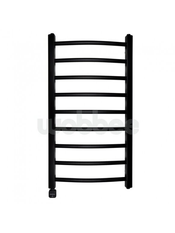 Elektrinis rankšluosčių džiovintuvas WOBBEE BRYMBO Black 50x90 cm, kairinis, paslėptas montavimas