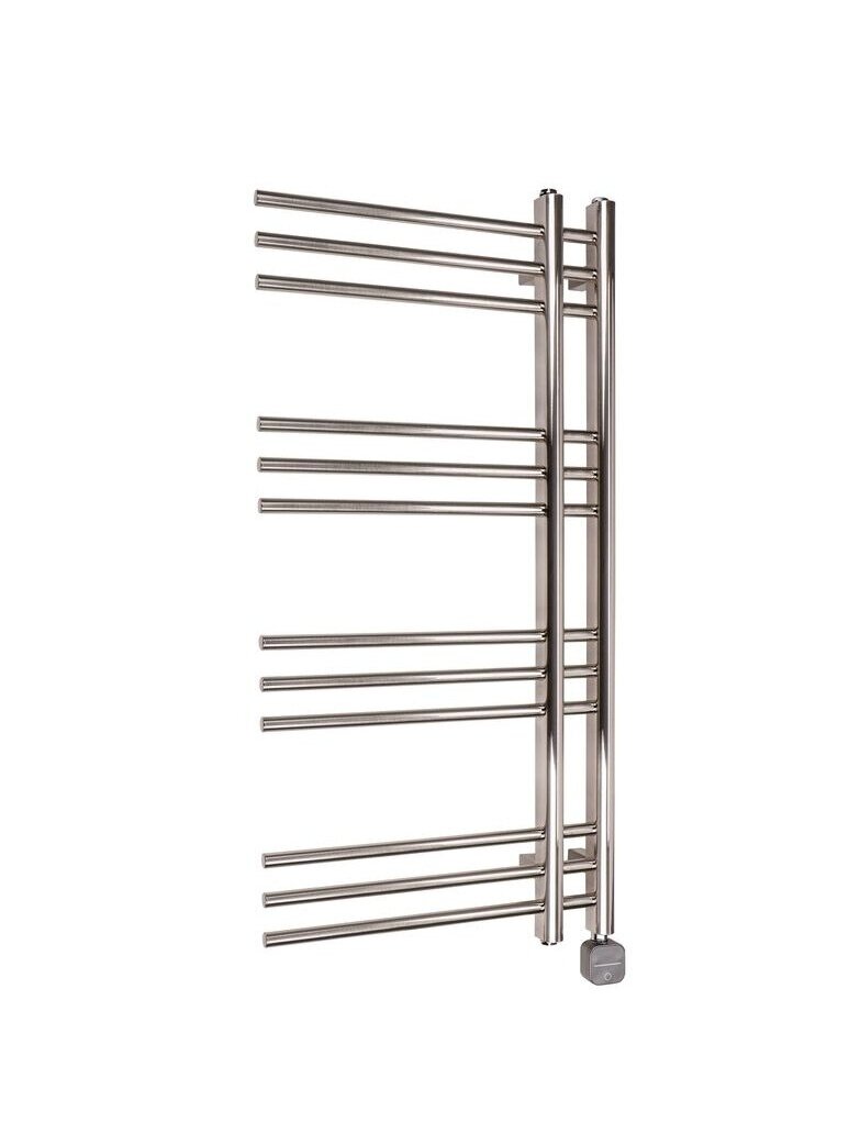 Elektrinis rankšluosčių džiovintuvas WOBBEE GLASTON BRUSHED NICKEL PVD 50x100cm braižyto nikelio spalvos dešininis su tenu paslėptu montavimu