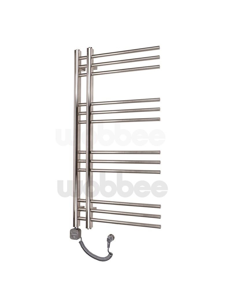 Elektrinis rankšluosčių džiovintuvas WOBBEE GLASTON BRUSHED NICKEL PVD 50x100cm braižyto nikelio spalvos kairinis su tenu su laidu 2 Elektrinis rankšluosčių džiovintuvas WOBBEE GLASTON BRUSHED NICKEL PVD 50x100cm braižyto nikelio spalvos kairinis su tenu su laidu 2