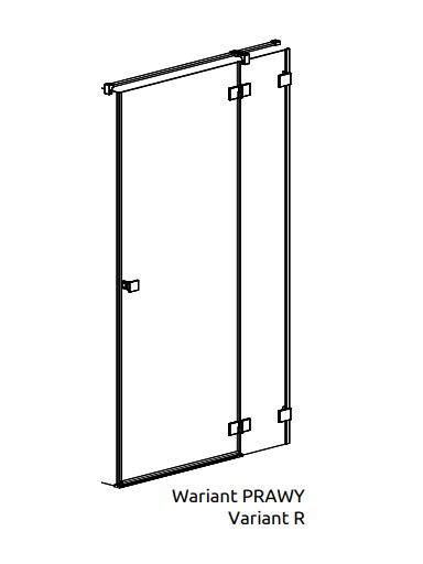 Essenza Pro KDJ durys 120 R dešinė 1200x2000 chrome/transparent (žr. reguliavimo ribas)