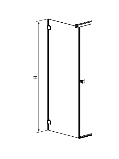 Essenza Pro S1 100 šoninė sienelė 100x2000 chromas/transparent (žr. reguliavimo ribas)