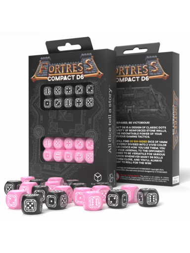 Fortress Compact D6 Black & Pink kauliukų rinkinys Q-workshop