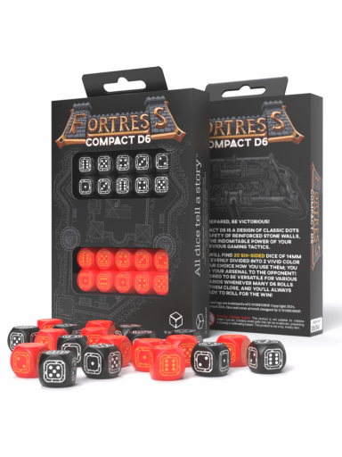Fortress Compact D6 Black & Red kauliukų rinkinys Q-workshop
