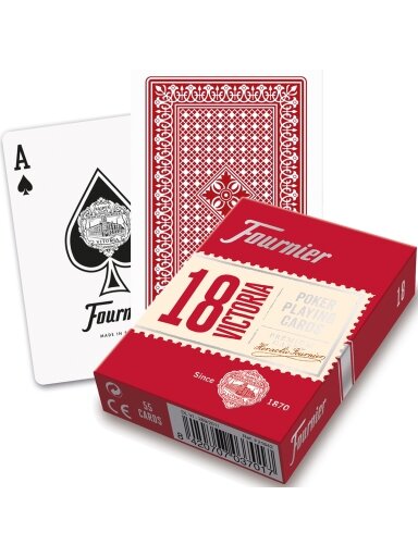 Fournier Victoria 18 pokerio kortos (Raudona)