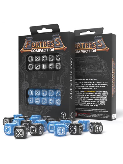 Fortress Compact D6 Black & Blue kauliukų rinkinys Q-workshop