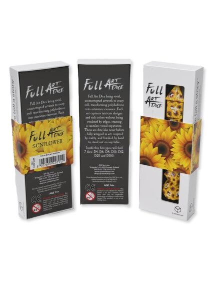 Full Art Dice™ Sunflower kauliukų rinkinys Q-WORKSHOP