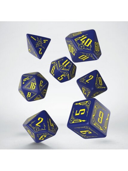 Galactic Dice RPG kauliukų rinkinys mėlynos ir geltonos sp 1