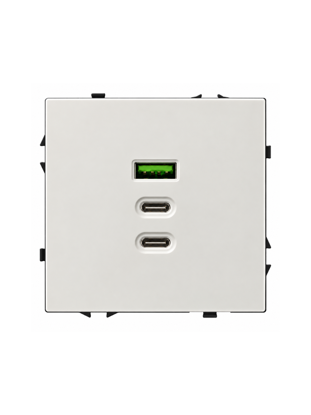 Greito krovimo USB rozetė su A+C+C jungtimis Feelspot FSACC65W, 65 W, balta Greito krovimo USB rozetė su A+C+C jungtimis Feelspot FSACC65W, 65 W, balta