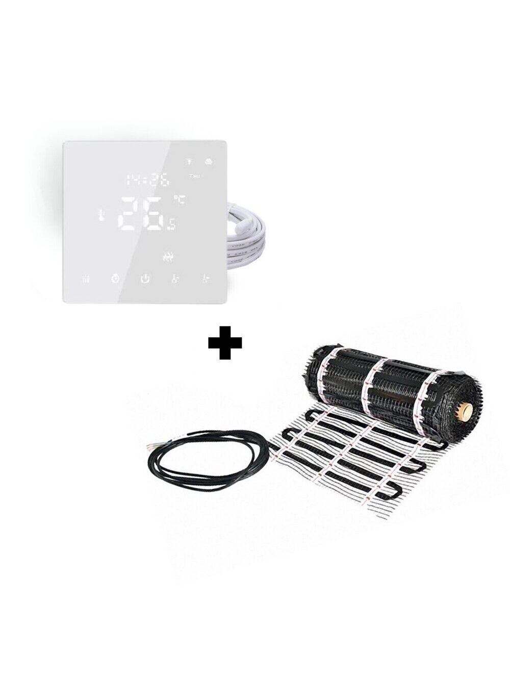 Grindinio šildymo tinklelis Warmset BLACK, 85W + program. termostatas Feelspot WTH22.16 NEW, WiFi Grindinio šildymo tinklelis Warmset BLACK, 85W + program. termostatas Feelspot WTH22.16 NEW, WiFi