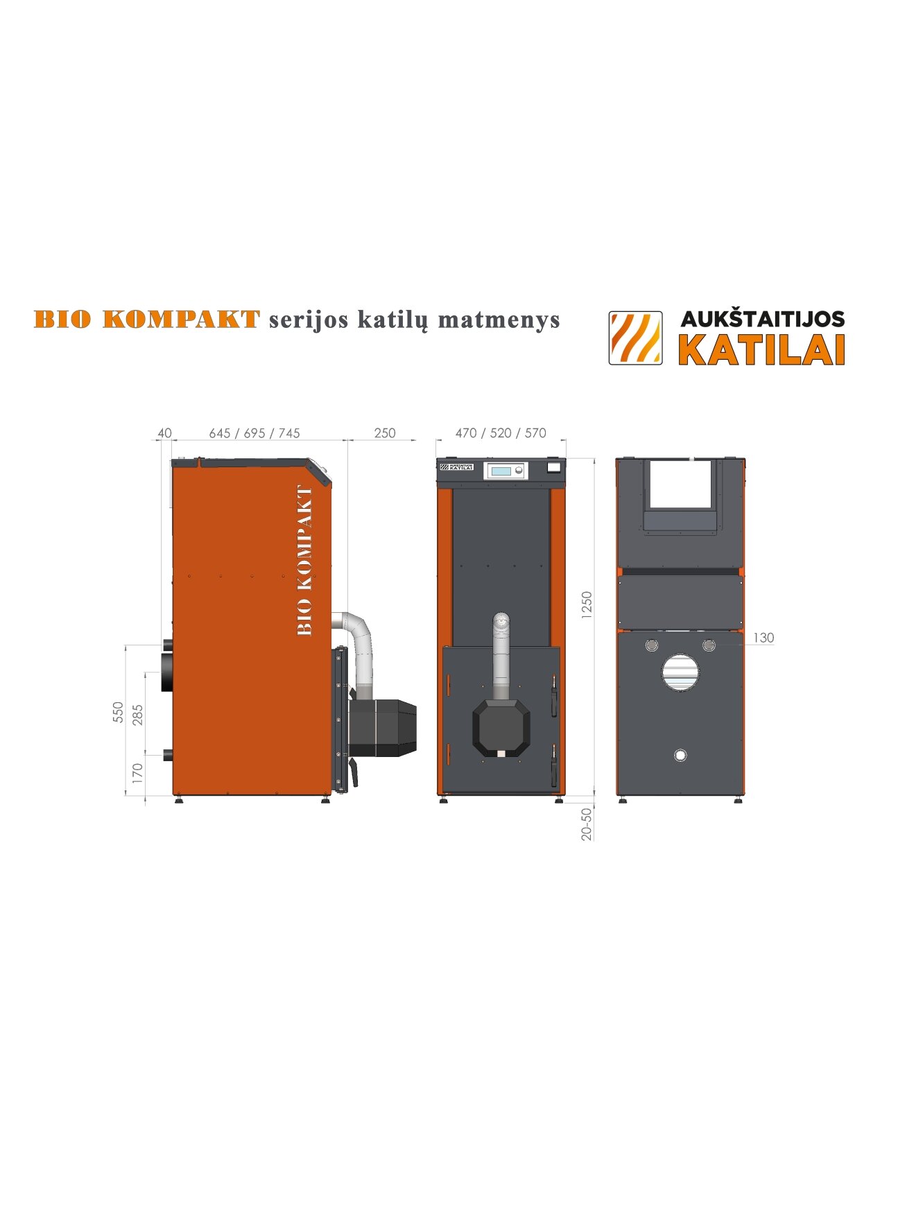Granulinis katilas Bio Kompakt 18 kW su rotac. moduliuojamu degikliu ir integruotu 190 l bunkeriu 1