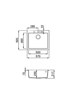 Granitinė plautuvė ELLECI QUADRA 105 57x50 balta 68 J016174 1 Granitinė plautuvė ELLECI QUADRA 105 57x50 balta 68 J016174 1