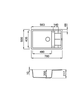 Granitinė plautuvė ELLECI UNICO 310 78X50 balta 68 J016196 1 Granitinė plautuvė ELLECI UNICO 310 78X50 balta 68 J016196 1