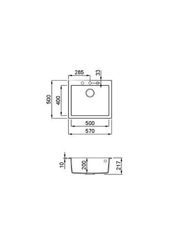 Granitinė plautuvė ELLECI  QUADRA  105 57x50 ruda 43 J016175