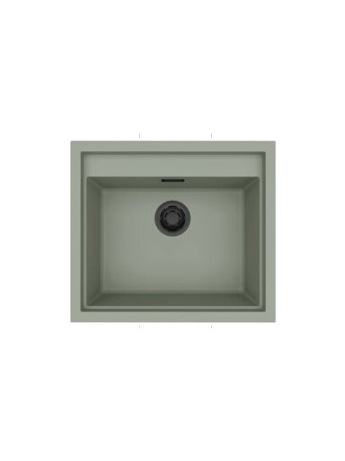 Granitinė plautuvė ELLECI SINTESI 105 570 X 500 1V žalsva K82, ventilis aukso J017258