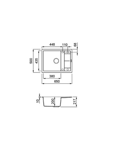 Granitinė plautuvė ELLECI  UNICO 125 65X50 balta 68 J016201