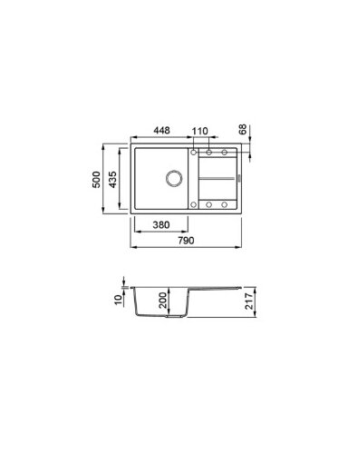 Granitinė plautuvė ELLECI  UNICO 300 79X50 balta 68 J016199
