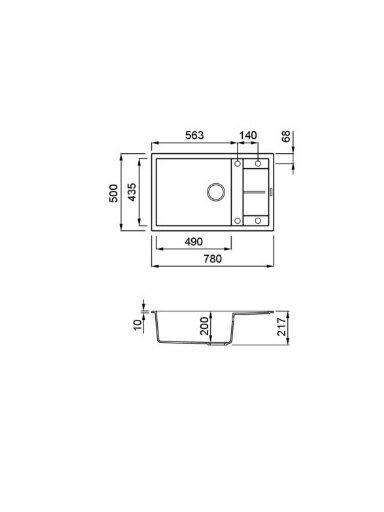 Granitinė plautuvė ELLECI  UNICO 310 78X50 ruda 43 J016197