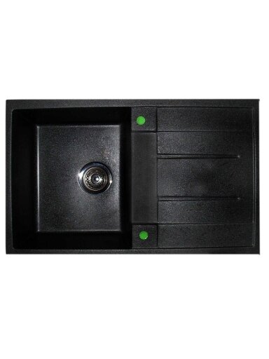 Granitinė plautuvė VIGA3T black pearl SU SIFONU