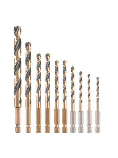 Grąžtų metalui rinkinys HEX 1/4, DeWALT, 10 vnt.