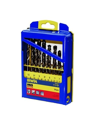 Grąžtų rinkinys HSS Cobalt 1-10 mm 19 vnt