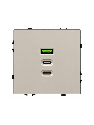 Greito krovimo USB rozetė su A+C+C jungtimis Feelspot FSACC65CA, 65 W, kašmyro