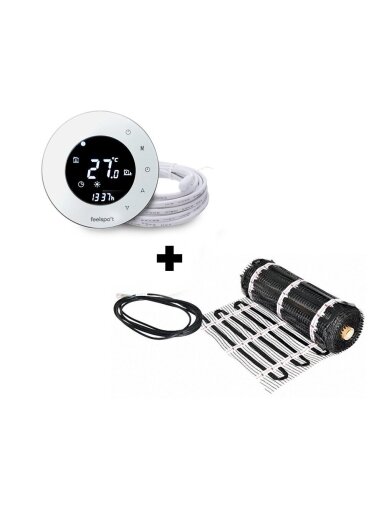Grindinio šildymo tinklelis Warmset BLACK, 85W + program. termostatas Feelspot WTH93.36