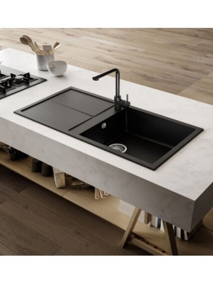 Granitinė plautuvė ELLECI UNICO 125 65X50 juoda 40 J016200 2 Granitinė plautuvė ELLECI UNICO 125 65X50 juoda 40 J016200 2