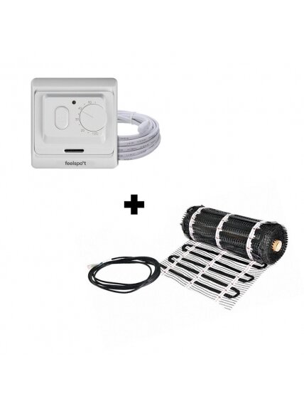 Grindinio šildymo tinklelis Warmset BLACK, 150W + neprogramuojamas termostatas Feelspot WTH71.36 Grindinio šildymo tinklelis Warmset BLACK, 150W + neprogramuojamas termostatas Feelspot WTH71.36