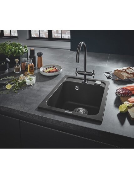 Grohe akmens masės plautuvė K700, 400x500 mm, granito juoda spalva Grohe akmens masės plautuvė K700, 400x500 mm, granito juoda spalva
