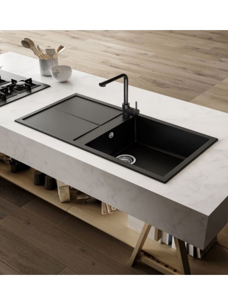 Granitinė plautuvė ELLECI UNICO 125 65X50 juoda 40 J016200 2 Granitinė plautuvė ELLECI UNICO 125 65X50 juoda 40 J016200 2