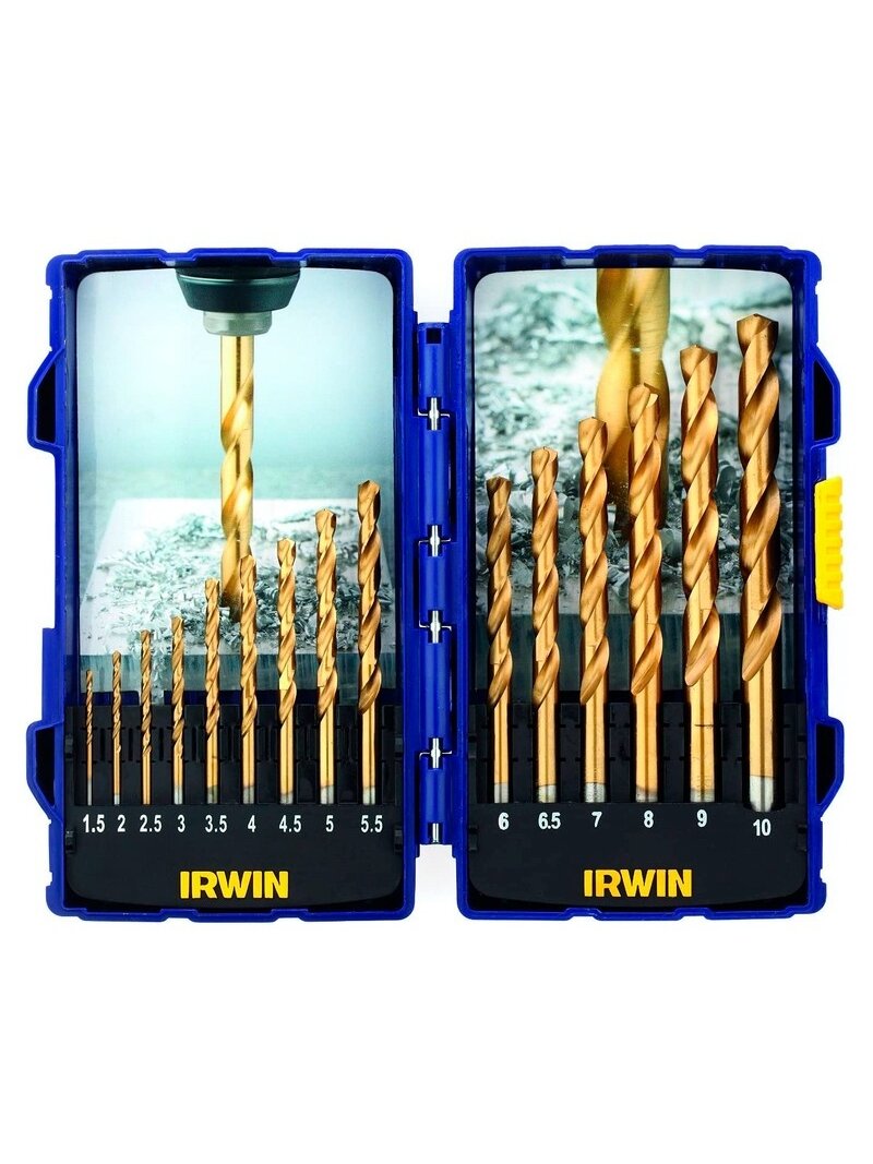Grąžtų rinkinys HSS Titanium 1-10 mm 15 vnt. Grąžtų rinkinys HSS Titanium 1-10 mm 15 vnt.
