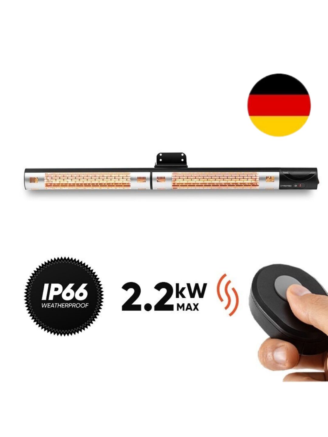 Halogeninis infraraudonųjų spindulių šildytuvas Trotec IR 2200 Halogeninis infraraudonųjų spindulių šildytuvas Trotec IR 2200