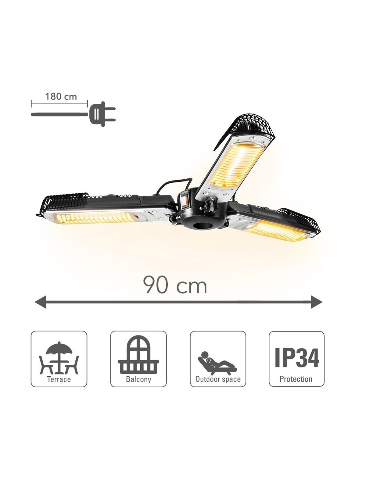 Halogeninis infraraudonųjų spindulių šildytuvas Trotec Umbrella IR 2005 SC 6 Halogeninis infraraudonųjų spindulių šildytuvas Trotec Umbrella IR 2005 SC 6