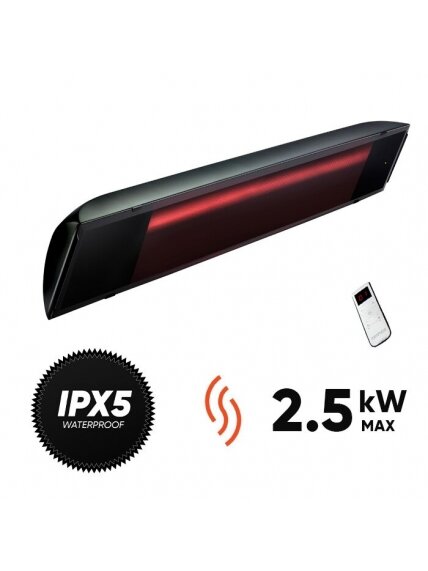 Halogeninis infraraudonųjų spindulių lauko šildytuvas Heliosa Black Evo