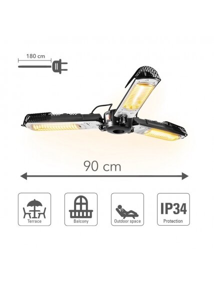 Halogeninis infraraudonųjų spindulių šildytuvas Trotec Umbrella IR 2005 SC 6