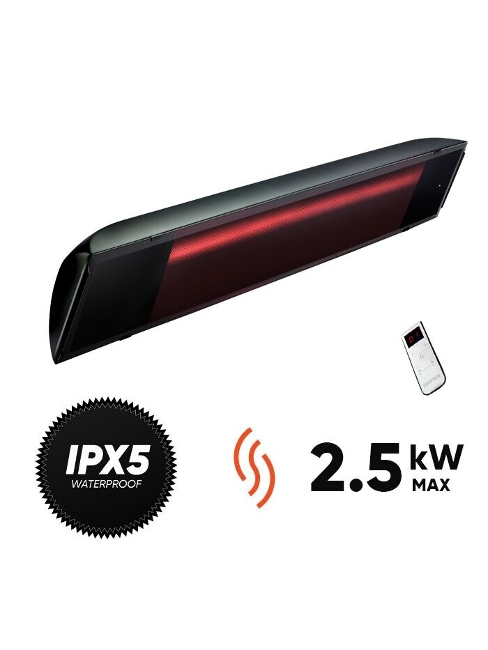 Halogeninis infraraudonųjų spindulių lauko šildytuvas Heliosa Black Evo