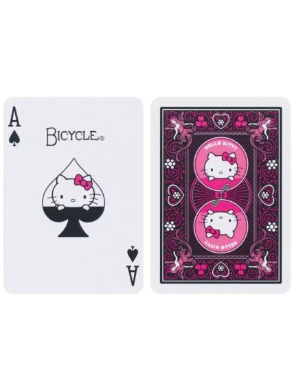 Hello Kitty Black & Pink žaidimo kortos Bicycle 5 Hello Kitty Black & Pink žaidimo kortos Bicycle 5