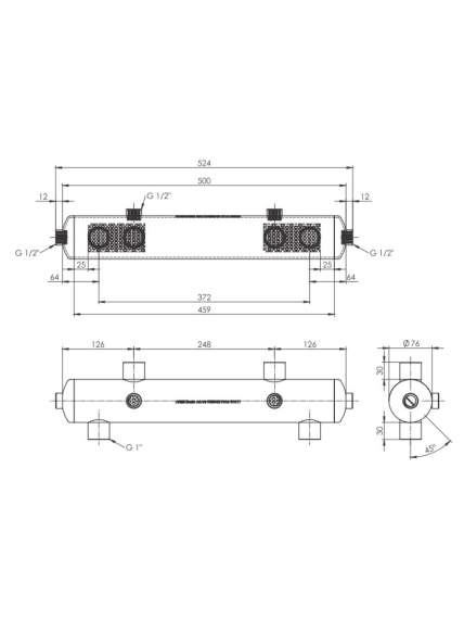 Hidraulinis indas Afriso BLH 801, DN1"; kvs 4m3/h; iki 70KW, su izoliacija 1