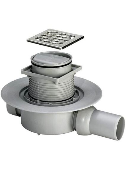 Horizontalus trapas, "sausas" DN50, su nerūdijančio plieno grotelėmis 100 x 100, (0,4 l/s) 1 Horizontalus trapas, "sausas" DN50, su nerūdijančio plieno grotelėmis 100 x 100, (0,4 l/s) 1