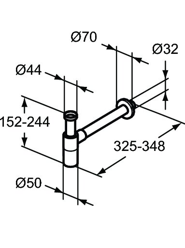Ideal Standard Ipalyss sifonas, G1 1/4", sidabro spalvos Ideal Standard Ipalyss sifonas, G1 1/4", sidabro spalvos