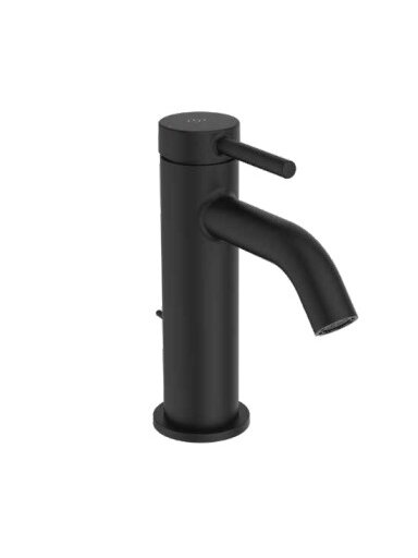 Ideal Standard CERALINE Nuovo H85 maišytuvas praustuvui su metaliniu dugno vožtuvu, 3,8 l/min, matinė juoda